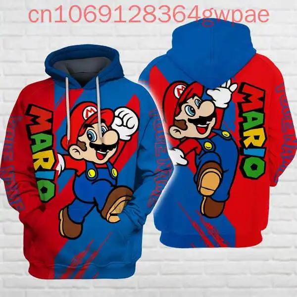 Толстовка с 3D принтом Супер Марио мужская и женская повседневная толстовка