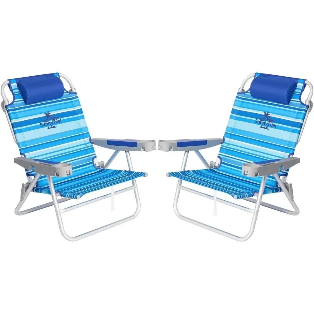 Очень широкий низкий пляжный стул длиной 28 дюймов 2 упаковки 5 позиций раскладной