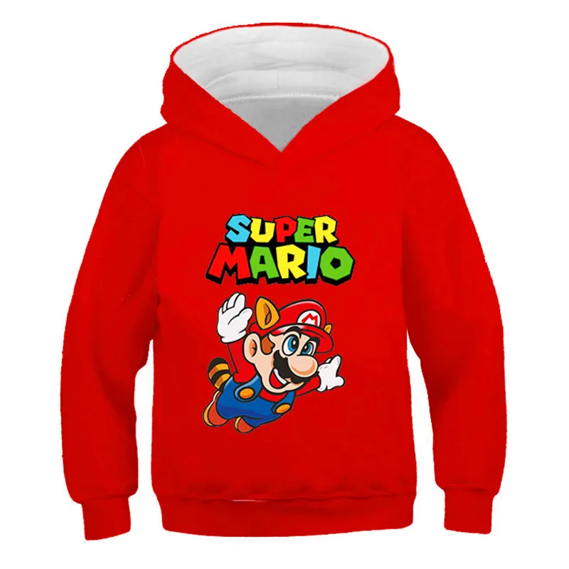 

Осенне-зимние повседневные милые толстовки Marios-bros, Детские свитшоты, одежда с мультяшным рисунком, свитеры для маленьких мальчиков, пуловер...