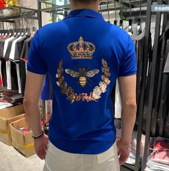 Фото Borun brand Hot Drill polo shirts Men  brand designer hip hop cotton №3
