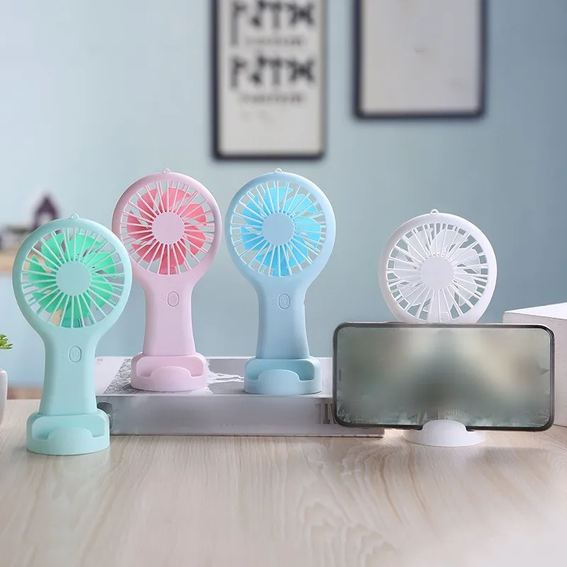 

USB Mini Handheld Fan Portable Student Office Home Cute Small Cooling Fans with Mobile Phone Holder Stand USB Fan Summer Fashion