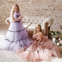 yipeisha princess lilac flower girl dress pink birthday party dresses for children a line floor length kids formal gown