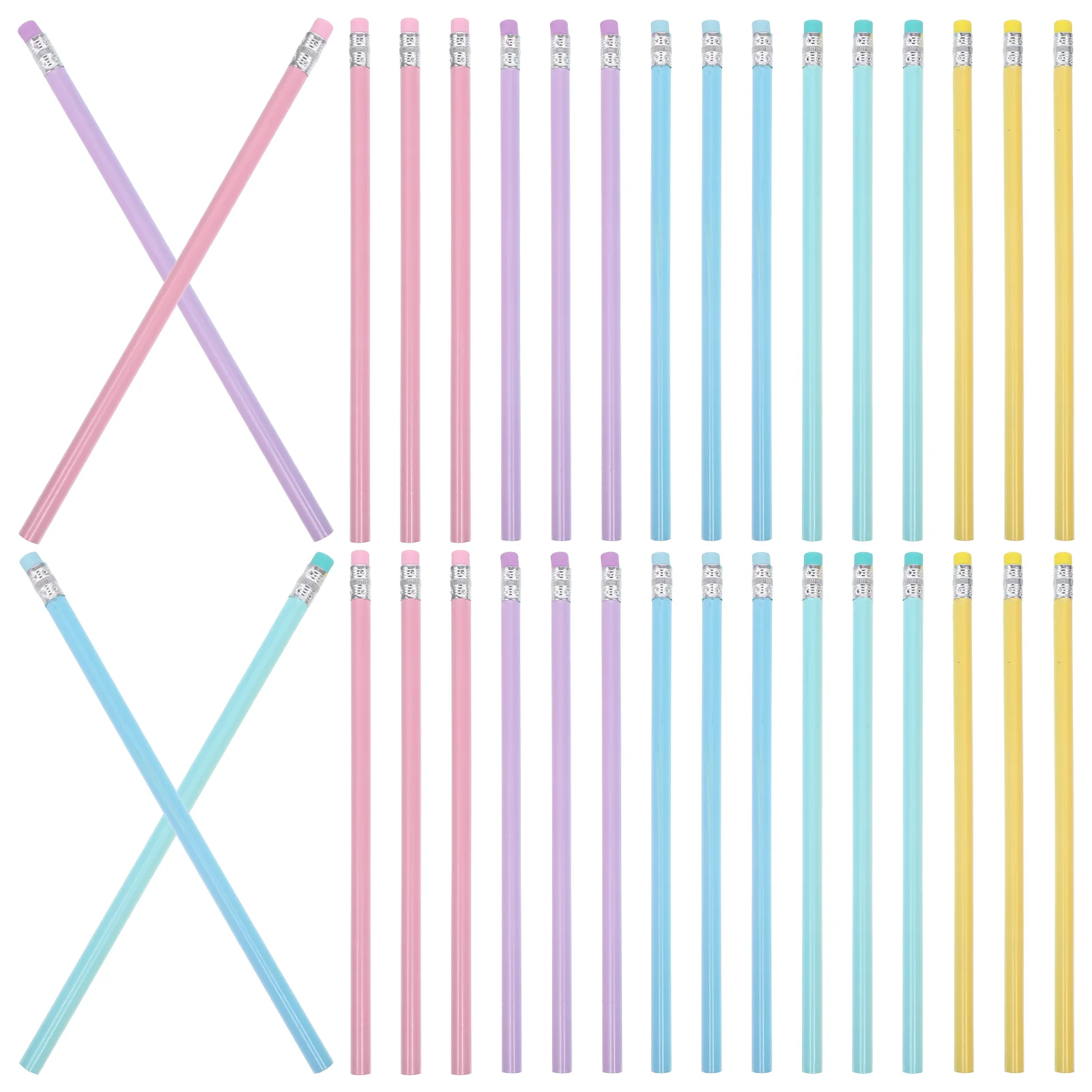 

50 Pcs Color Pencils Colored Wood Multi-function Cute Eraser Sturdy Small Painting Wooden Multi-use Office