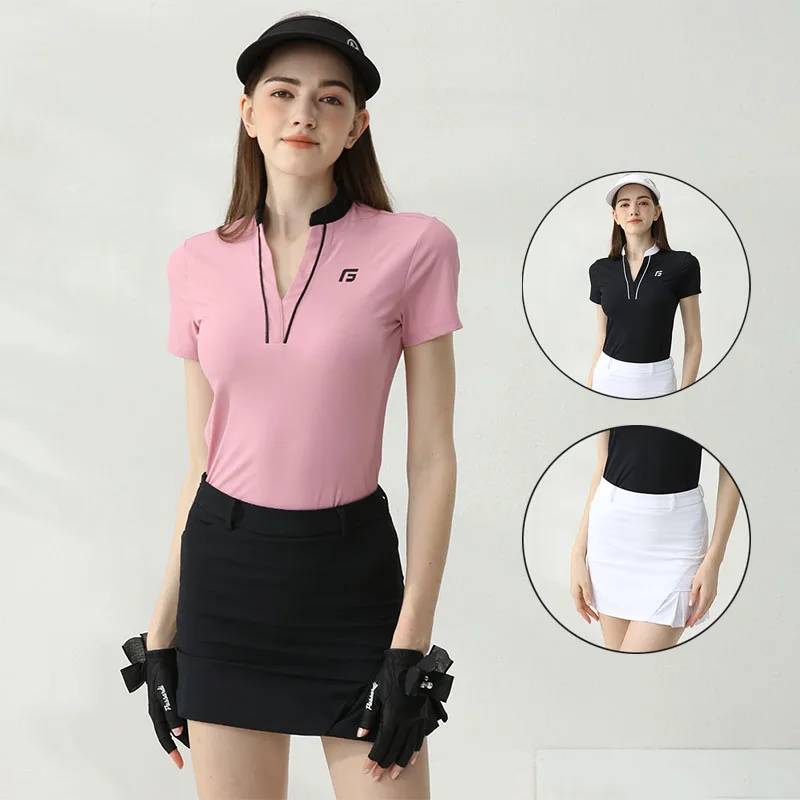 

Женская футболка с коротким рукавом и V-образным вырезом