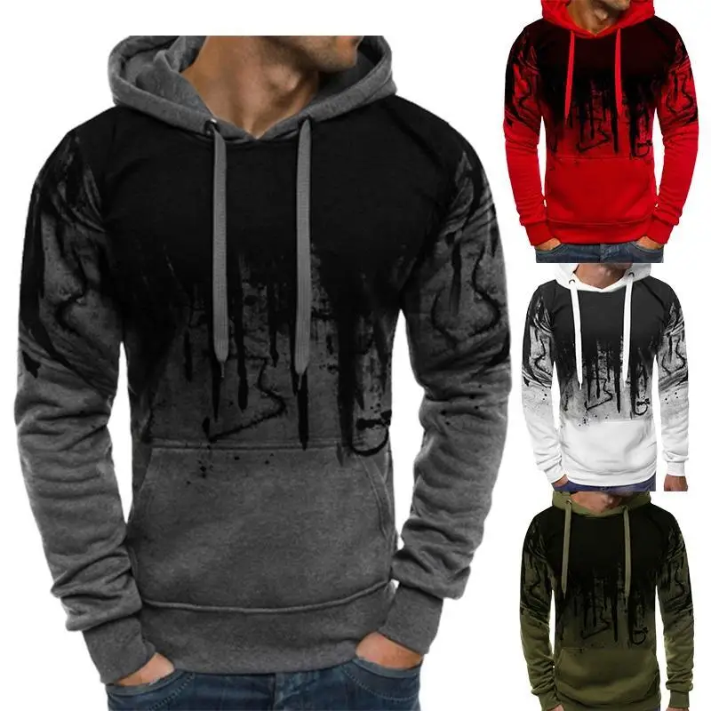 2023 New Men's Hoodies Sweatshirts Male Fashion Casual Fleece Hooded Sweatshirt Outwear Homme Streetwear Oversized Mens Clothing