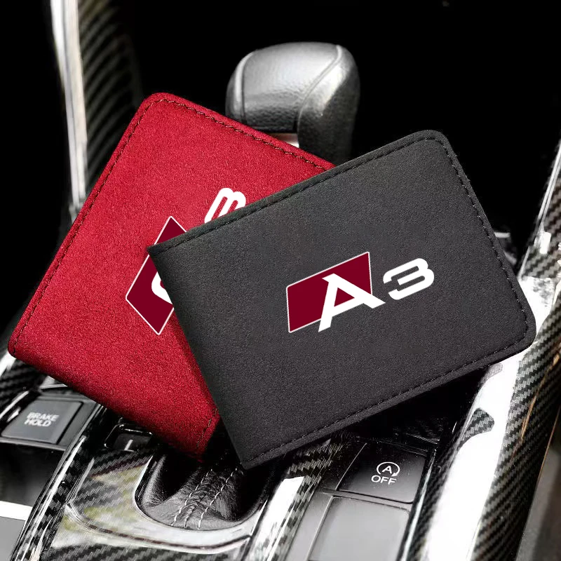 

Driver License Holder Leather Card Bag ID Credit Card Wallet for AUDI A3 A4 A5 A6 A7 A8 Q3 Q5 Q7 Q8 TT Car Accessories
