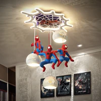 modern boy childrens bedroom ceiling lamp art decoration led eye protection lamp creative spider superhero cartoon lighting e27