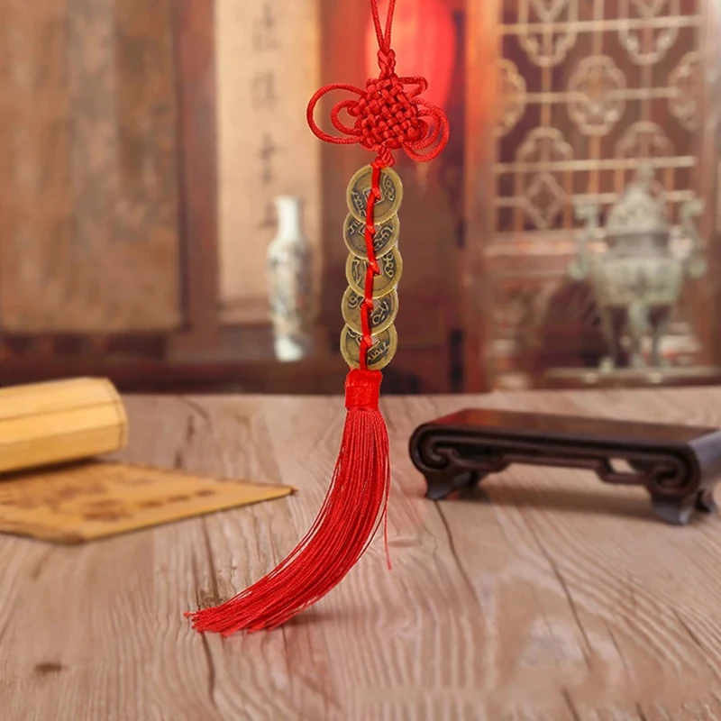 

China Copper Cash Gold Money Chinese Knot Talisman Pocket Car Home Wall Good Luck Hanging Decorations Ornament Wind Chimes Gifts