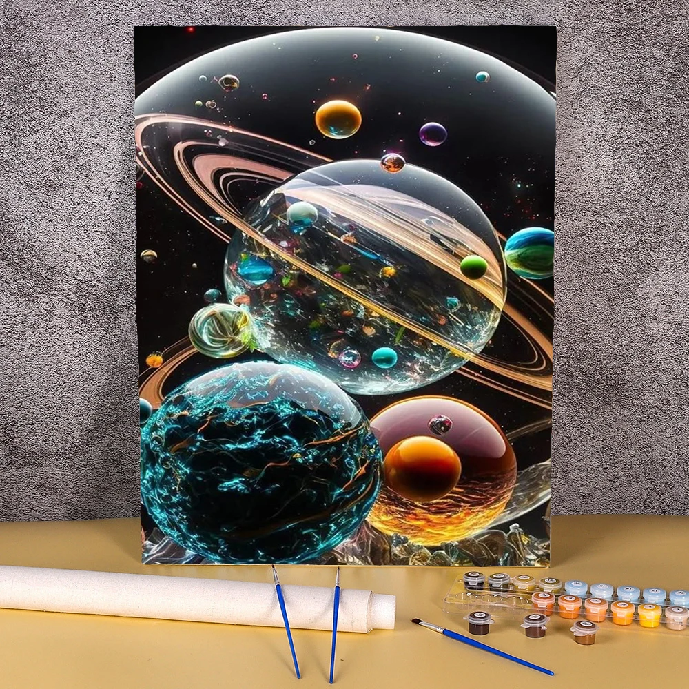 40x50 см безрамная картина по номерам ручная работа DIY подарок Вселенная планета