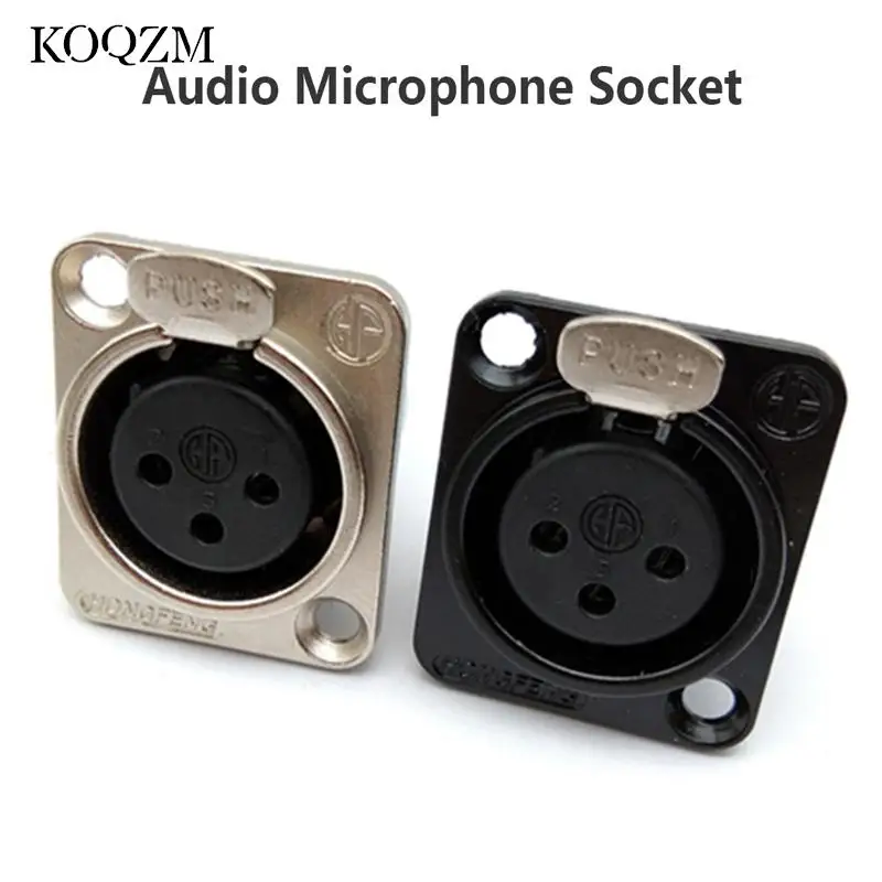 

1Pc Audio Microfoon Socket Drie Kern Xlr Base Grond Plug Module Base Audio Panel Socket 3-Core