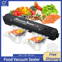 household food vacuum sealer food packaging machine film sealer eu plug vacuum packer with 10pcs food vacuum bags kitchen tool