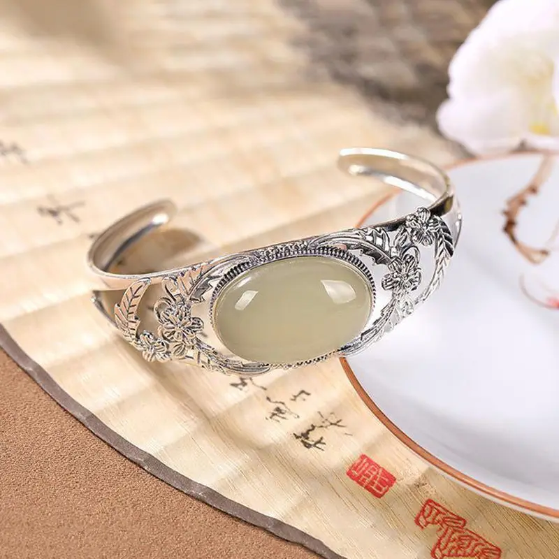 

Женский браслет из серебра 925 пробы с цветами