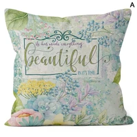 linen throw pillow cover floral painting idyllic style for home car decoration exquisite workmanship single side printing