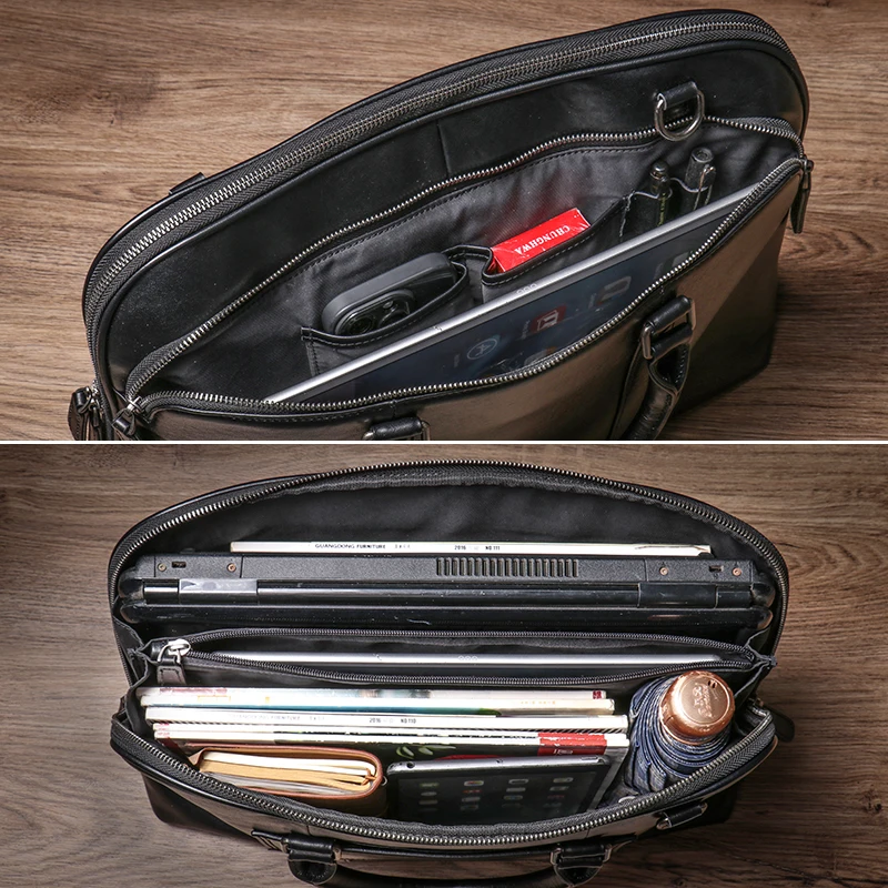 GURO Мужская роскошная сумка из натуральной кожи деловой офисный портфель для
