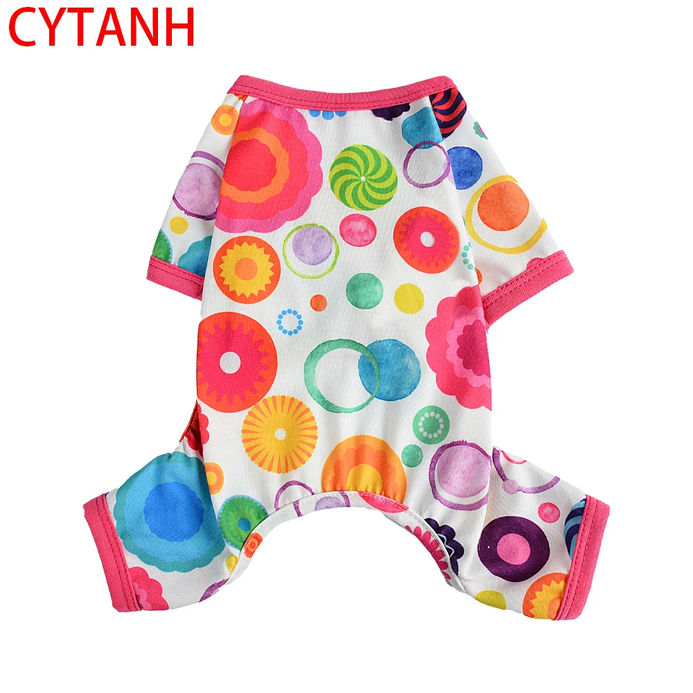 

Soft Breathable Cuffs Spring Pet Dog Clothes Pet Restrained Small Cute Print Medium Large Costume Dogs Rose Shih Tzu Kawaii