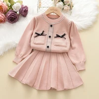menoea kids girls knit cardigan 2pcs suit 2022 winter autumn baby clothes kids fashion sweaters sets clothes baby girl clothes