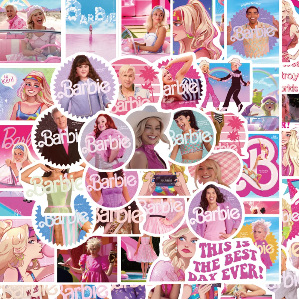 Cute Printing Cartoon 50/set Barbie Movie Sticker DIY Mobile