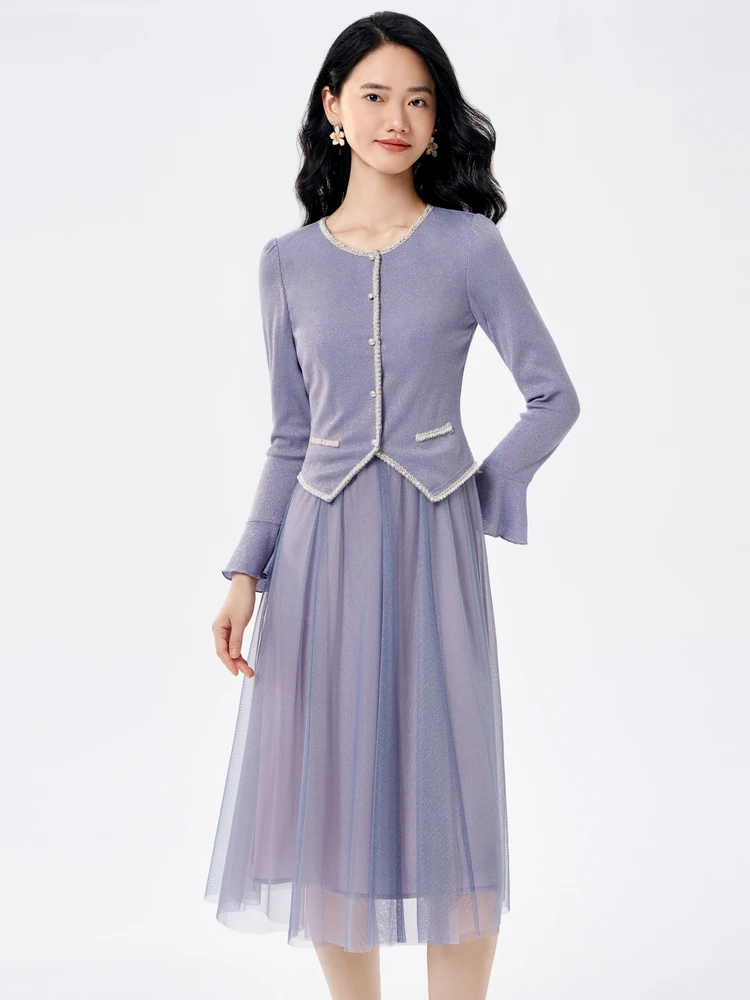 Русалка Ji Buoubuou2025 Весеннее новое элегантное искусственное платье из двух