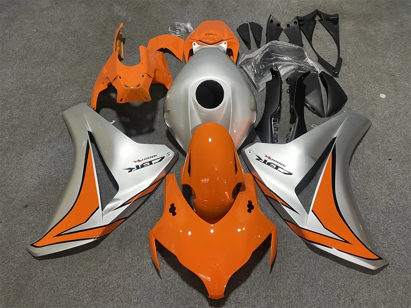 Фото Обтекатель A/мотоцикла подходит для Honda CBR1000RR 2008 2009 2010 2011 CBR1000 08-11, обтекатель оранжевый, серебристый, черный №1