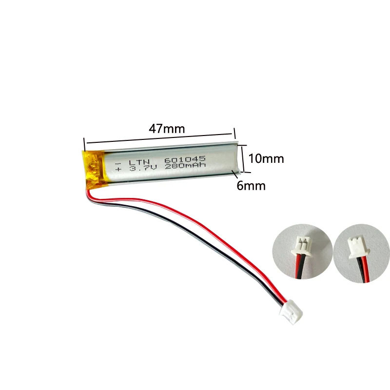 

Polymer Soft Pack Lithium Ion Battery Pure Cobalt Material 3.7v 280ma Full Capacity Can Be Customized 601045