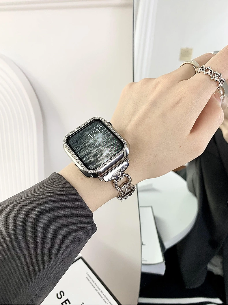 Strap For Apple watch band 44mm 40mm 42mm 38mm 41mm 45 stainless steel Metal bracelet magnetic Milanese loop Apple watch 34567se