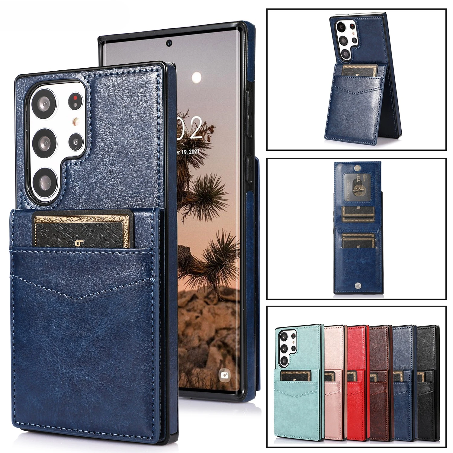 

Кожаный чехол-подставка для Samsung Galaxy S23 S22 S21 S20 FE S10 E S9 S8