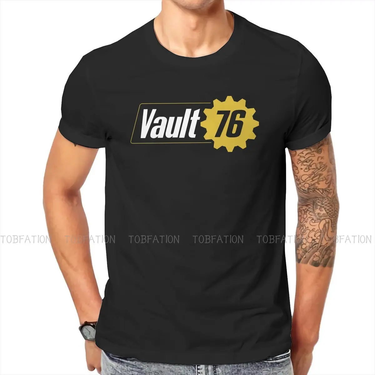Классическая модная мужская футболка Fallout Game Vault 76 свободная хлопковая Футболка с