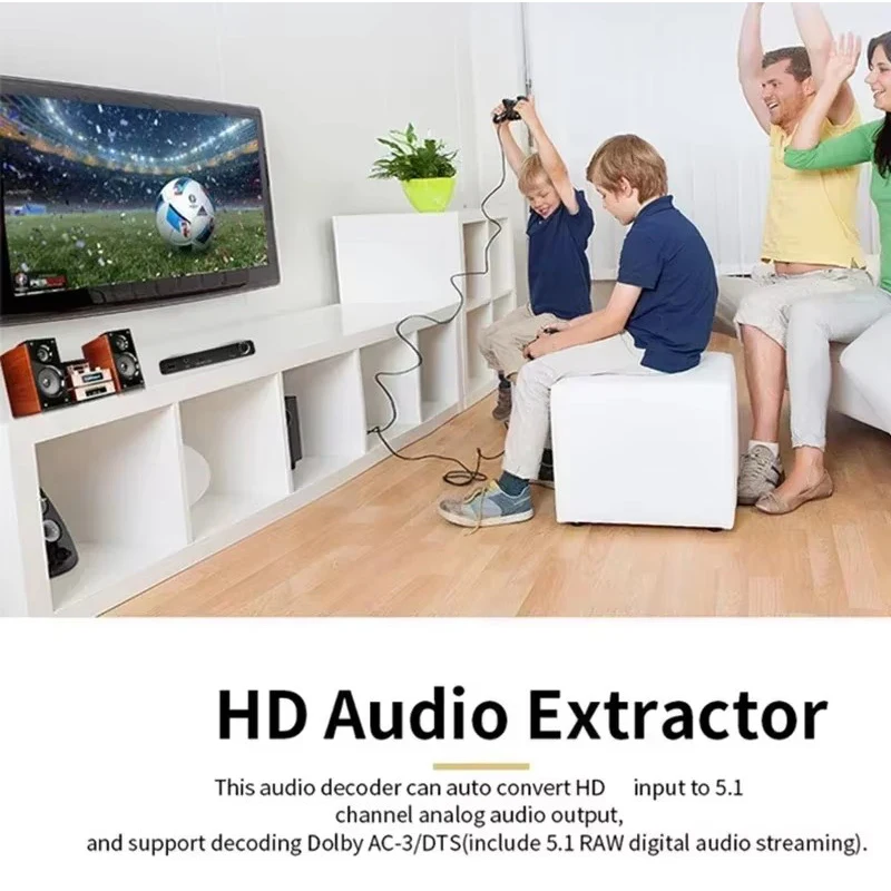 Фото 4K 3D 5.1-канальный аудиоэкстрактор-декодер RCA HDMI, видеоконвертер для PS4, Xbox, DVD, ноутбуков, ПК, подключения к телевизору, монитору, аудиосистеме №5