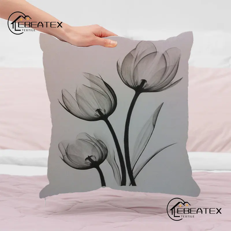 

Watercolor Floral Printed Pillow Cover Decorative Sofa Living Room Pillowcase Bedroom Decoration Bed Pillow Cases Home Decor