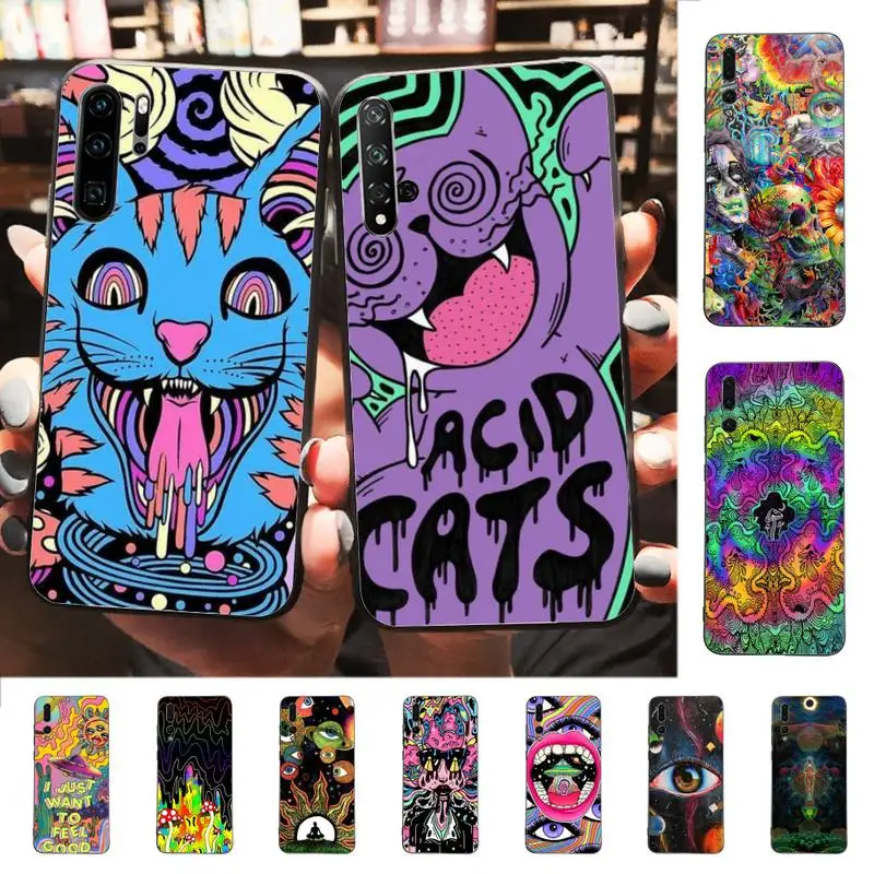 

Colourful Psychedelic Trippy Art Phone Case for Huawei P30 40 20 10 8 9 lite pro plus Psmart2019