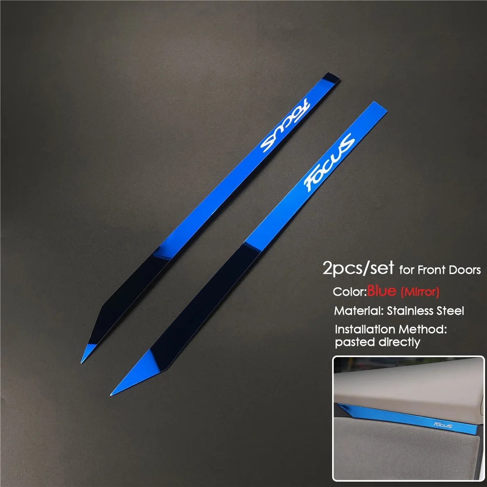 

Стайлинг автомобиля, 2 шт./компл., внутренняя дверь из нержавеющей стали, подлокотник для самолета, декоративная наклейка, отделочный чехол для Ford Focus 3 Mk3 2012-2018