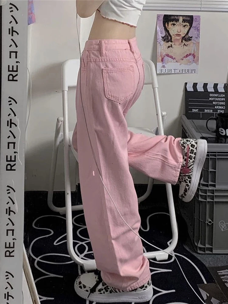 

Merry Pretty Y2K Baggy Pink Jeans Women Kawaii Korean Fashion Oversize Wide Leg Denim Pants Streetwear Loose Trousers