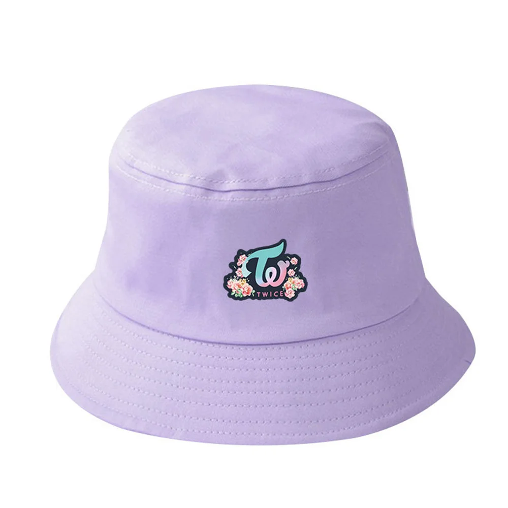 

Kpop Twice Flower Logo Print Fisherman's Hat Park Ji Hyo IM NAYEON Sana Tzuyu Son Chae Young Summer Outdoor Sun Protection Hat