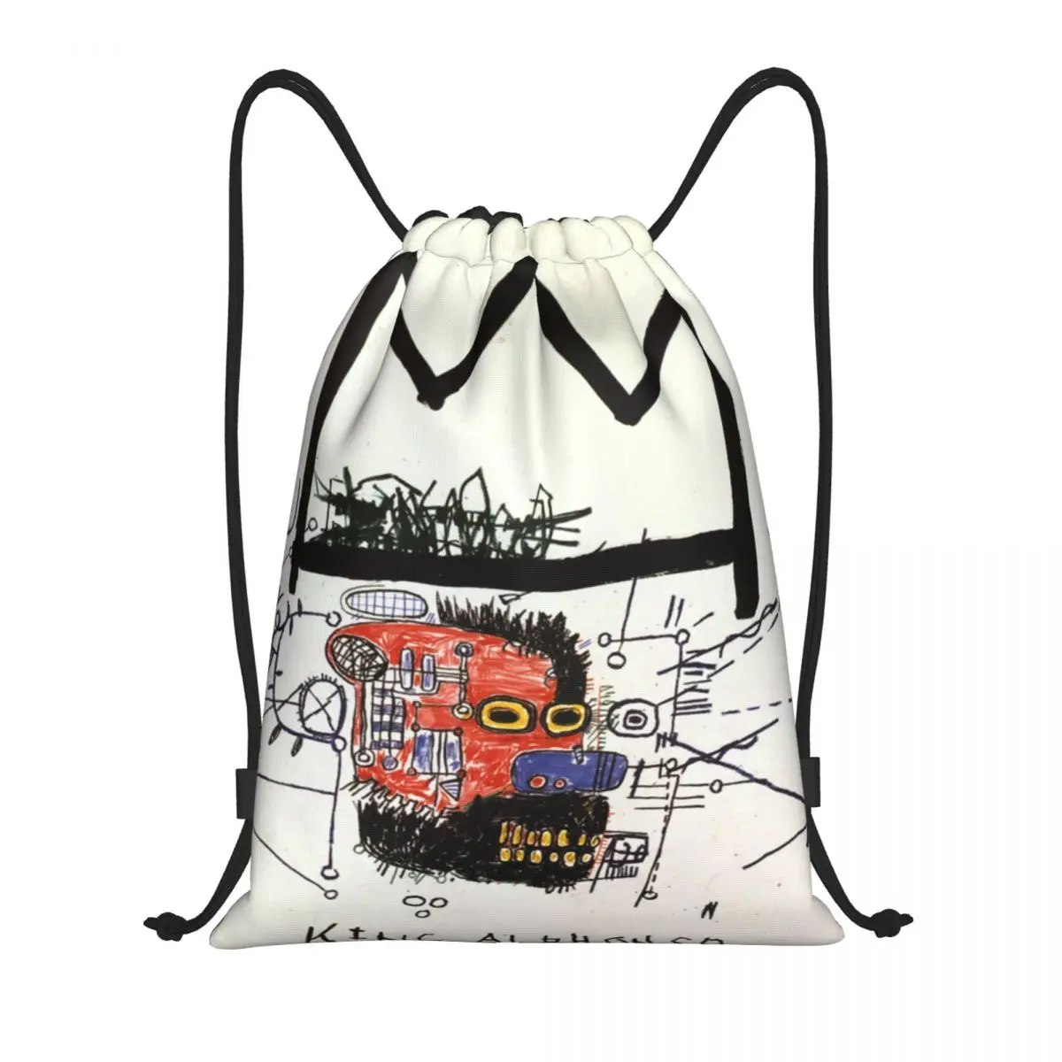 Custom King Alphonso Drawstring Backpack Bags Men Women Lightweight Jean Michel Basquiats Gym Sports Sackpack Sacks Traveling