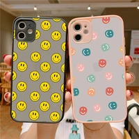 smiley face phone case for iphone x xr xs 7 8 plus 11 12 13 pro max 13mini translucent matte case
