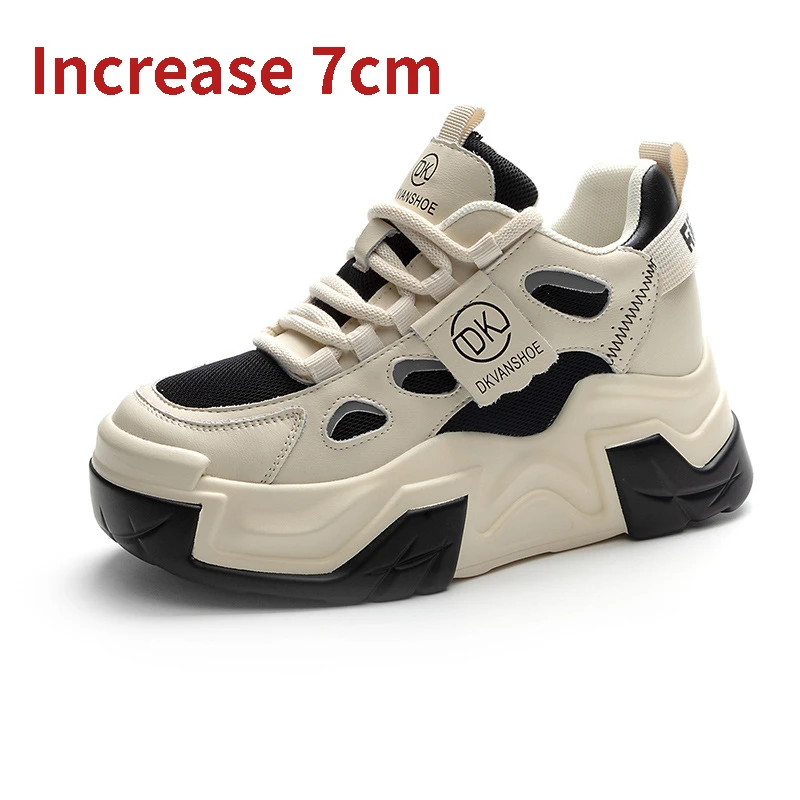 Женские сетчатые кроссовки удобные ботильоны на плоской подошве массивные белые