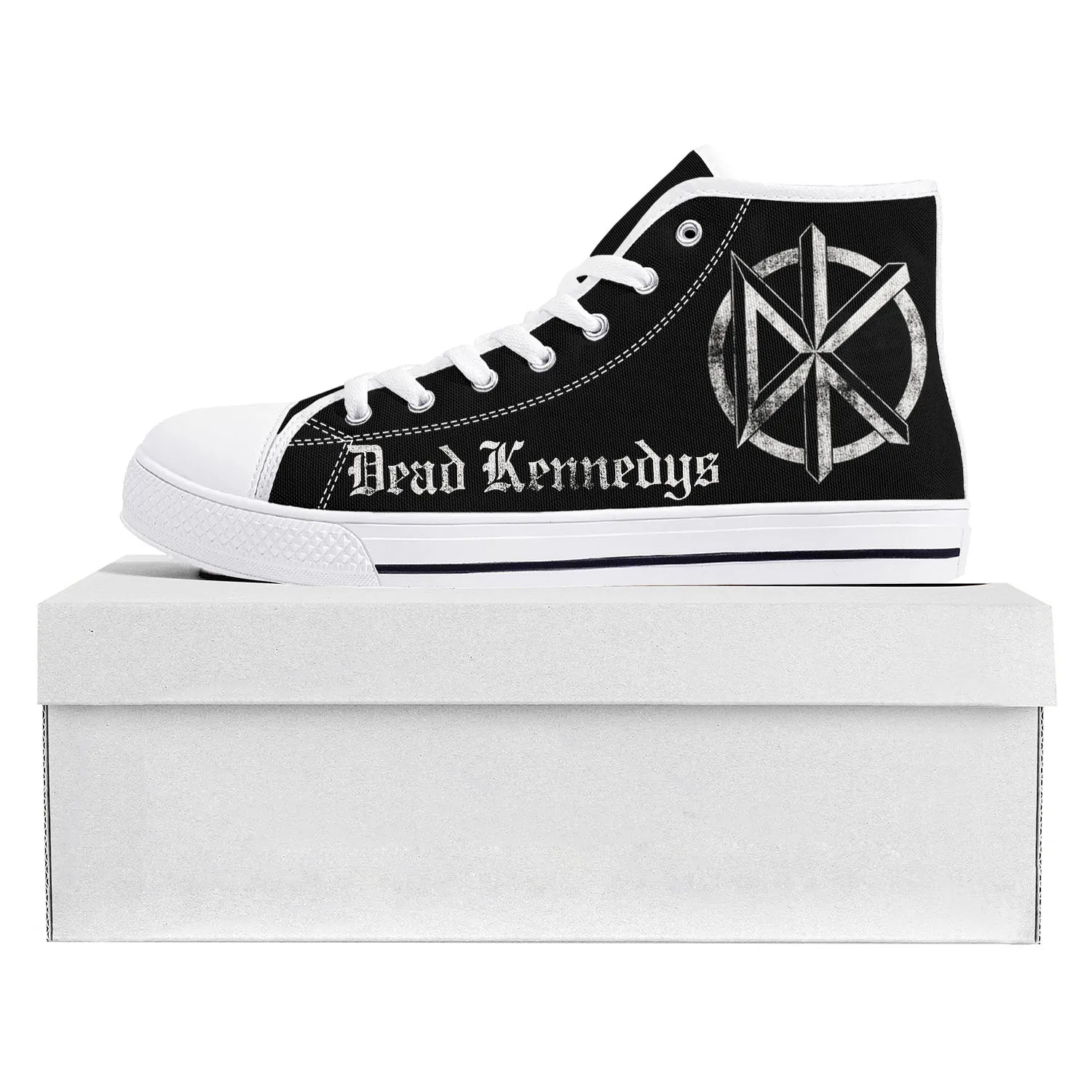 Dead Rock Band Kennedys High Top High Quality Sneakers Mens Womens Teenager Canvas Sneaker Casual Couple Shoes Custom Shoe White