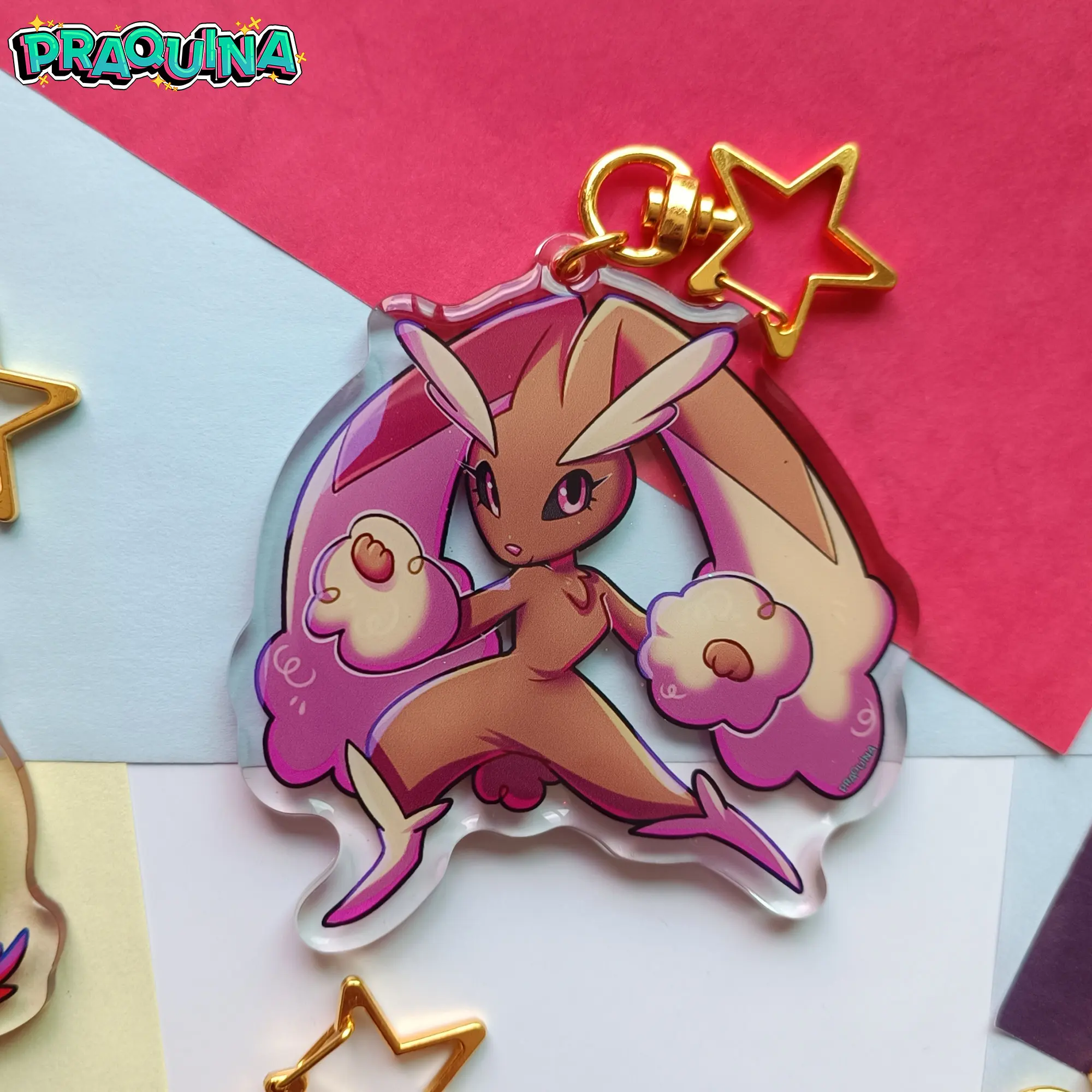 Фото Акриловый брелок Braixen: Лопунни, Гудра, Праймарина, Мяускарада, Гардевоар, Зороарк, Обстагуан – подвеска для сумки, коллекционный подарок для фанатов аниме №3