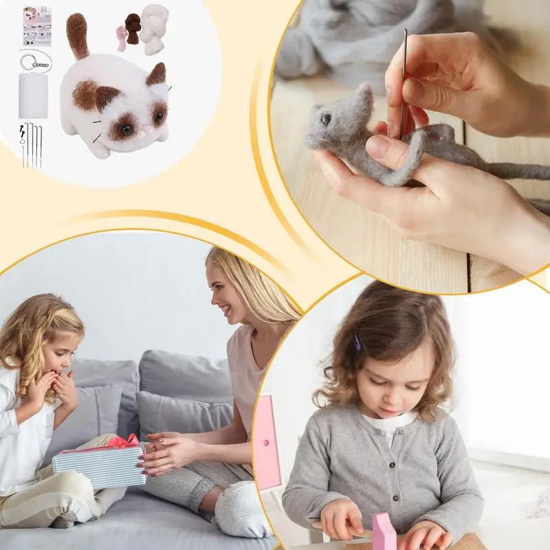 Набор для валяния иглой начинающих игл ручной работы рукоделия с шаговыми