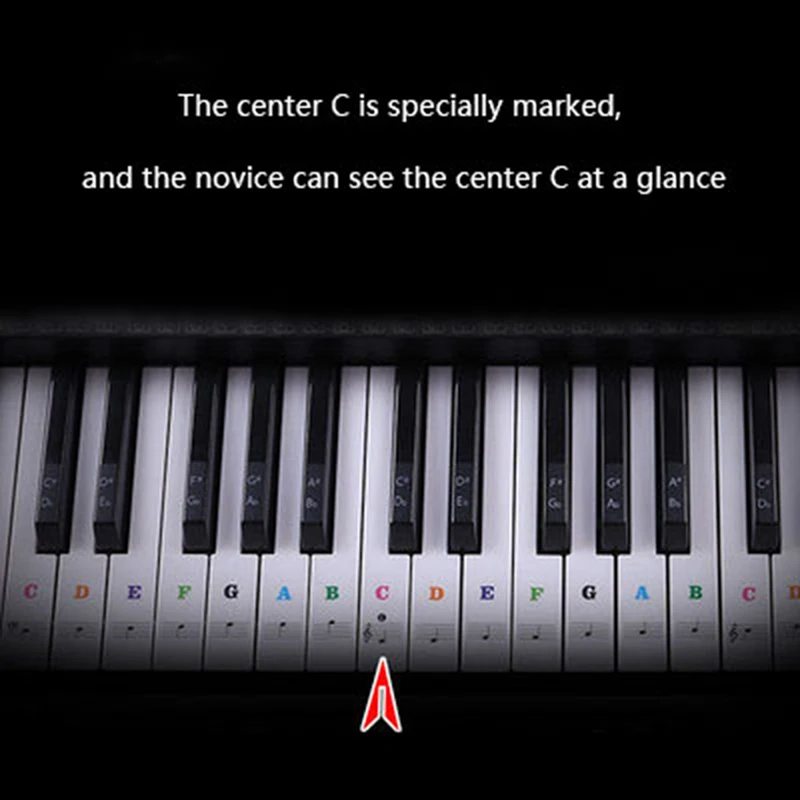 Наклейка на клавиатуру 54/61 клавиши электронная клавиатура наклейка белые 1