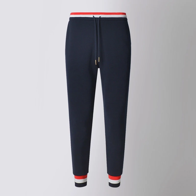 TB THOM Sweatpants Spring Autunm Fashion Brand Man Pant Classic Waffle Cotton Sports Stripes Trousers Korean Design Solid Pants
