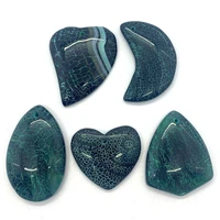 natural stone onyx heart shape green pendant for jewelry making diy charm necklace accessories women gift size 30x48x7mm