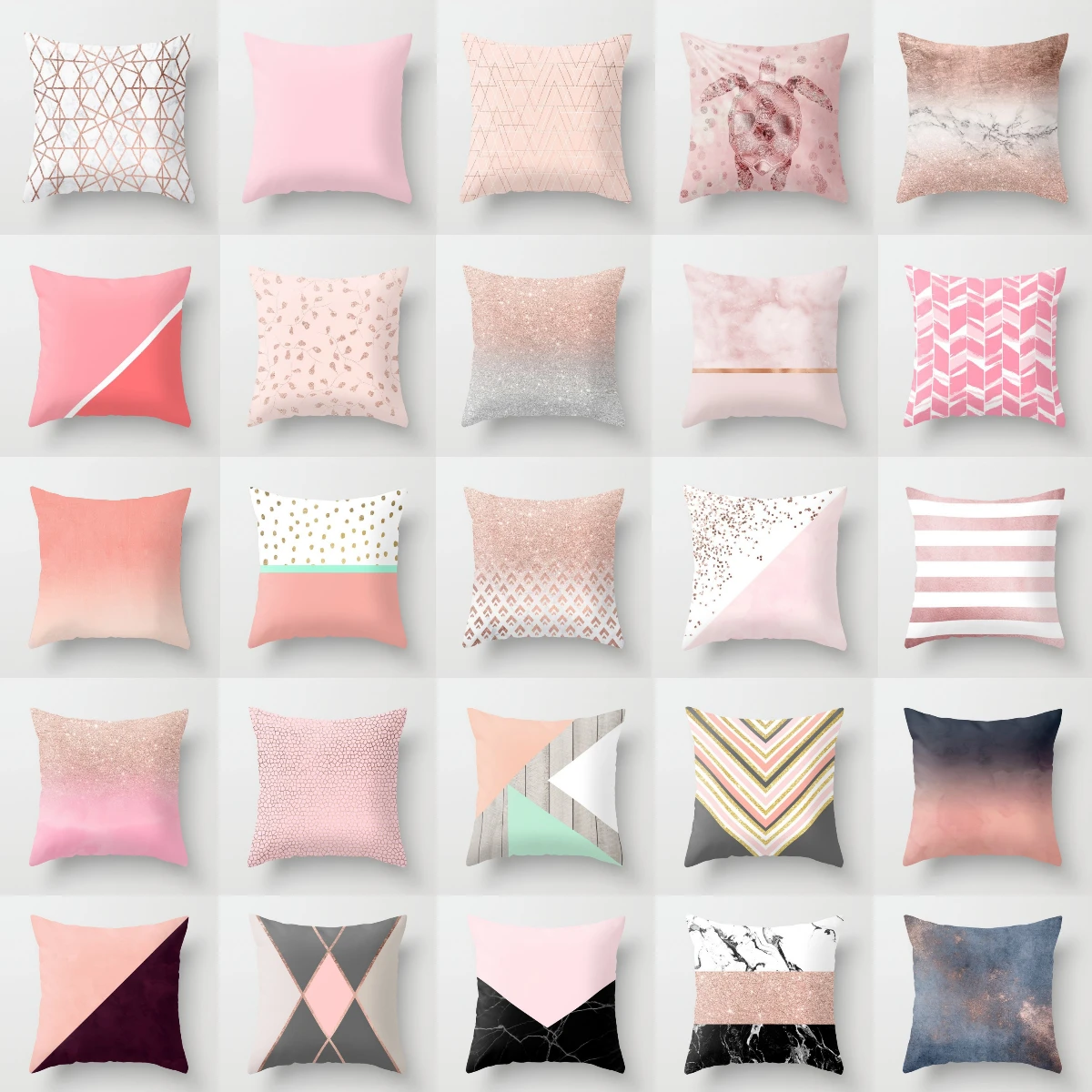 

NEW Nordic Geometric Rose Pink Cushion Cases Creative Cute Pillows Case Sofa Bed Seats Cushions Home Decor Cogines Para El Sofa
