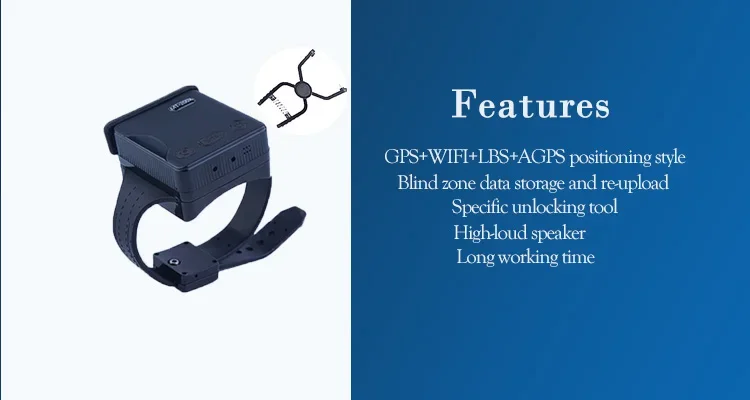 GPS-трекер Megastek Ankle с браслетным ремнем сигнализация включения и выключения для
