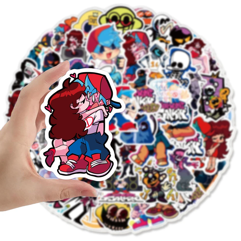 

50 шт., водонепроницаемые аниме наклейки Funkin для ноутбука, мотоцикла, велосипеда, гитары, чемодана