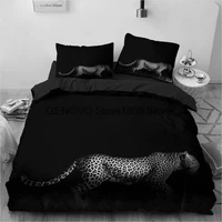leopard black duvet quilt cover set 3d animal bedding sets soft comforter bed linen pillowcase king queen full size home texitle