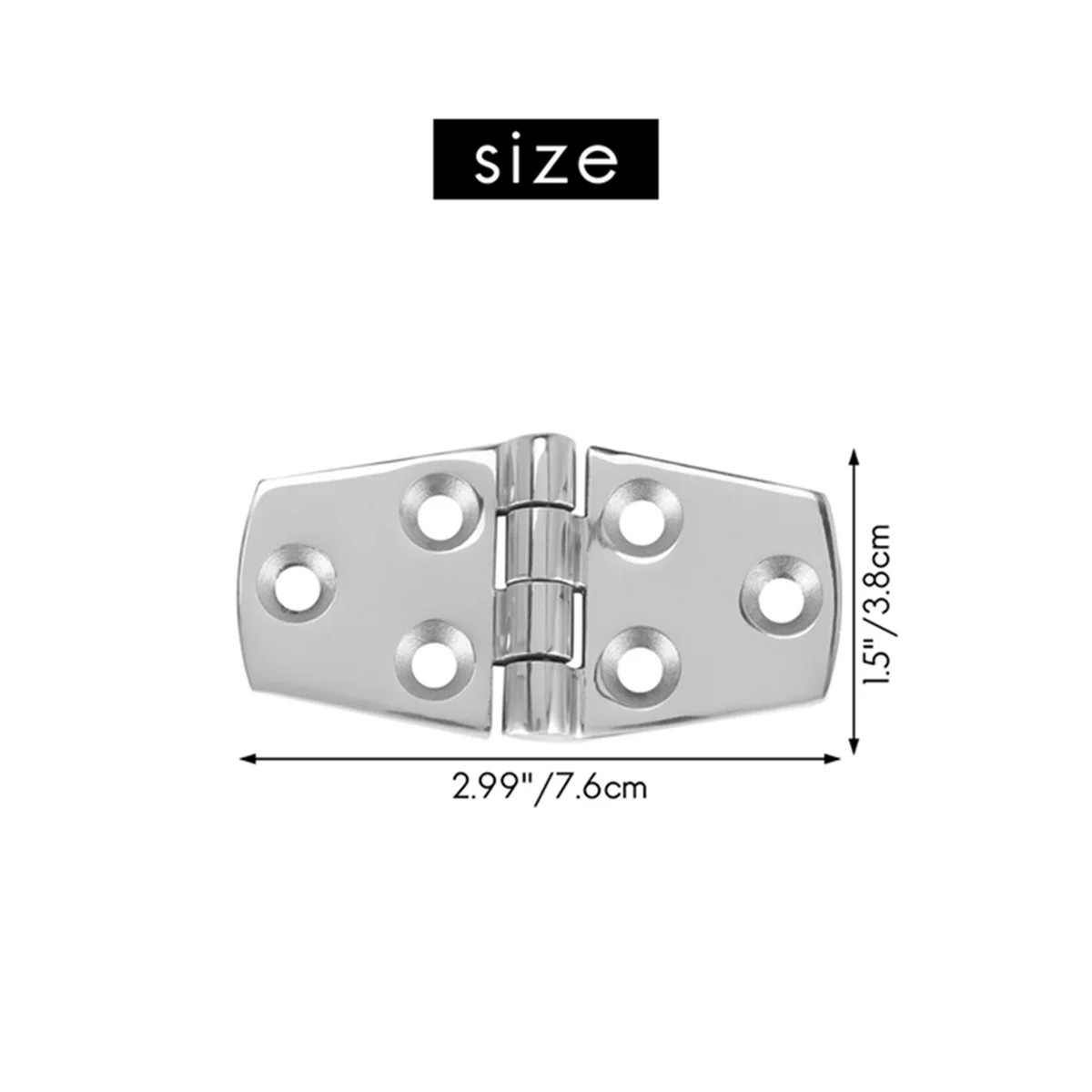

5 PCS Marine Stainless Steel Hinge for 76 x 38 mm Boat Hatch Compartment Hinges Accessories