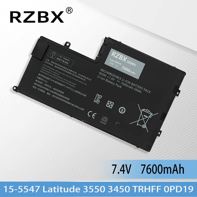

RZBX 0PD19 OPD19 Laptop Battery For DELL Inspiron 14 3450 3550 5448 5545 5547 5445 14-5447 15-5547 TRHFF 58DP4 86JK8 7.4V 58Wh