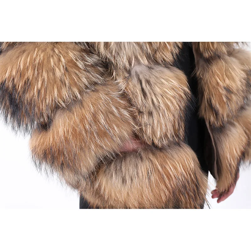 MAOMAOKONG 2022 Natural Real Fur Coat Raccoon Fur Jackets Super Hot Women's Winter Luxury Large Size Female Clothing Vests