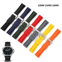22mm 24mm 26mm soft silicone watchband for panerai universal watch strap belt buckle womens mens rubber watch accessories